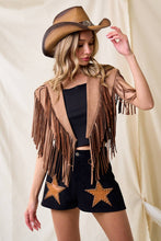 Load image into Gallery viewer, Tan Western Fringe Collar/Shrug
