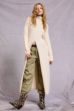 Load image into Gallery viewer, Ribbed Turtleneck Tunic Sweater Dress with Slit
