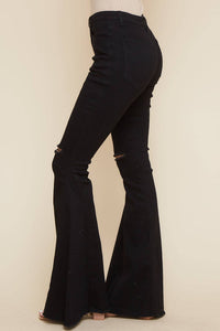 Black Denim Flares