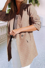 Load image into Gallery viewer, Houndstooth Lapel Collar Blazer
