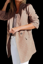 Load image into Gallery viewer, Houndstooth Lapel Collar Blazer
