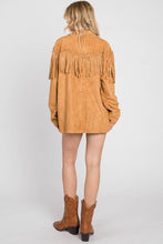 Load image into Gallery viewer, Suede Studded Fringe Jacket
