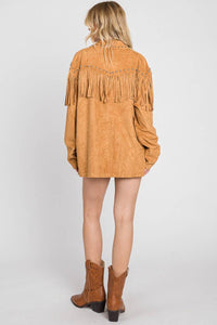 Suede Studded Fringe Jacket