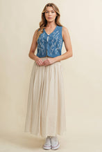 Load image into Gallery viewer, Denim Embroidery Crop Vest
