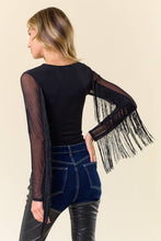 Load image into Gallery viewer, Boho Fringed Mesh Top
