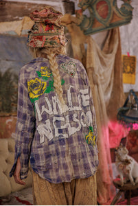 MP Willie Nelson Kelly Western Shirt Top 2970