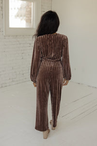 SALT Laurene Textured  Velvet Jumpsuit