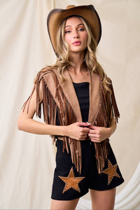 Tan Western Fringe Collar/Shrug