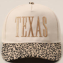 Load image into Gallery viewer, TEXAS Embroidery Leopard Two-Tone Trucker Hat
