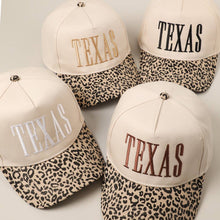 Load image into Gallery viewer, TEXAS Embroidery Leopard Two-Tone Trucker Hat
