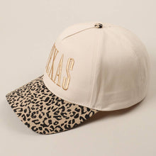 Load image into Gallery viewer, TEXAS Embroidery Leopard Two-Tone Trucker Hat
