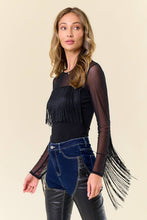 Load image into Gallery viewer, Boho Fringed Mesh Top
