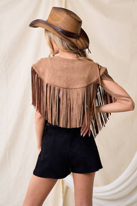 Tan Western Fringe Collar/Shrug