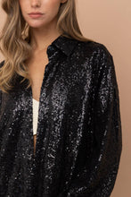 Load image into Gallery viewer, Sequin Sparkle Shirt Dress
