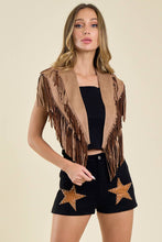 Load image into Gallery viewer, Tan Western Fringe Collar/Shrug

