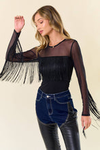 Load image into Gallery viewer, Boho Fringed Mesh Top
