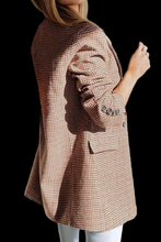 Load image into Gallery viewer, Houndstooth Lapel Collar Blazer
