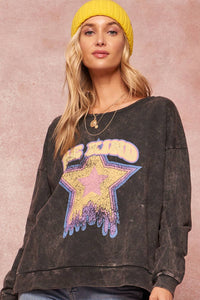 Be Kind Vintage Mineral Washed Graphic Sweatshirt