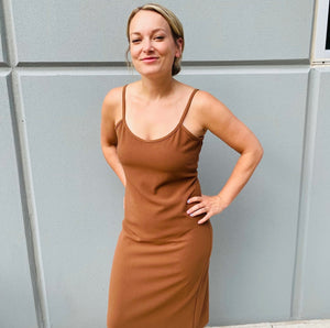 The Shelby Midi Toffee Dress