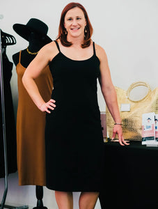 The Shelby Midi Black Dress
